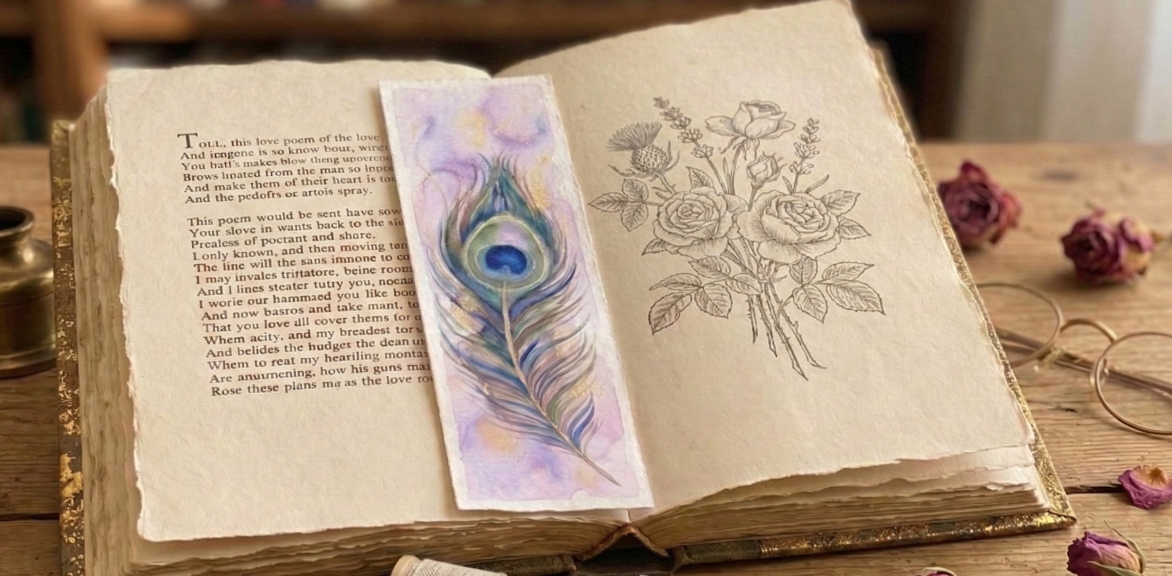 Peacock Feather Bookmark