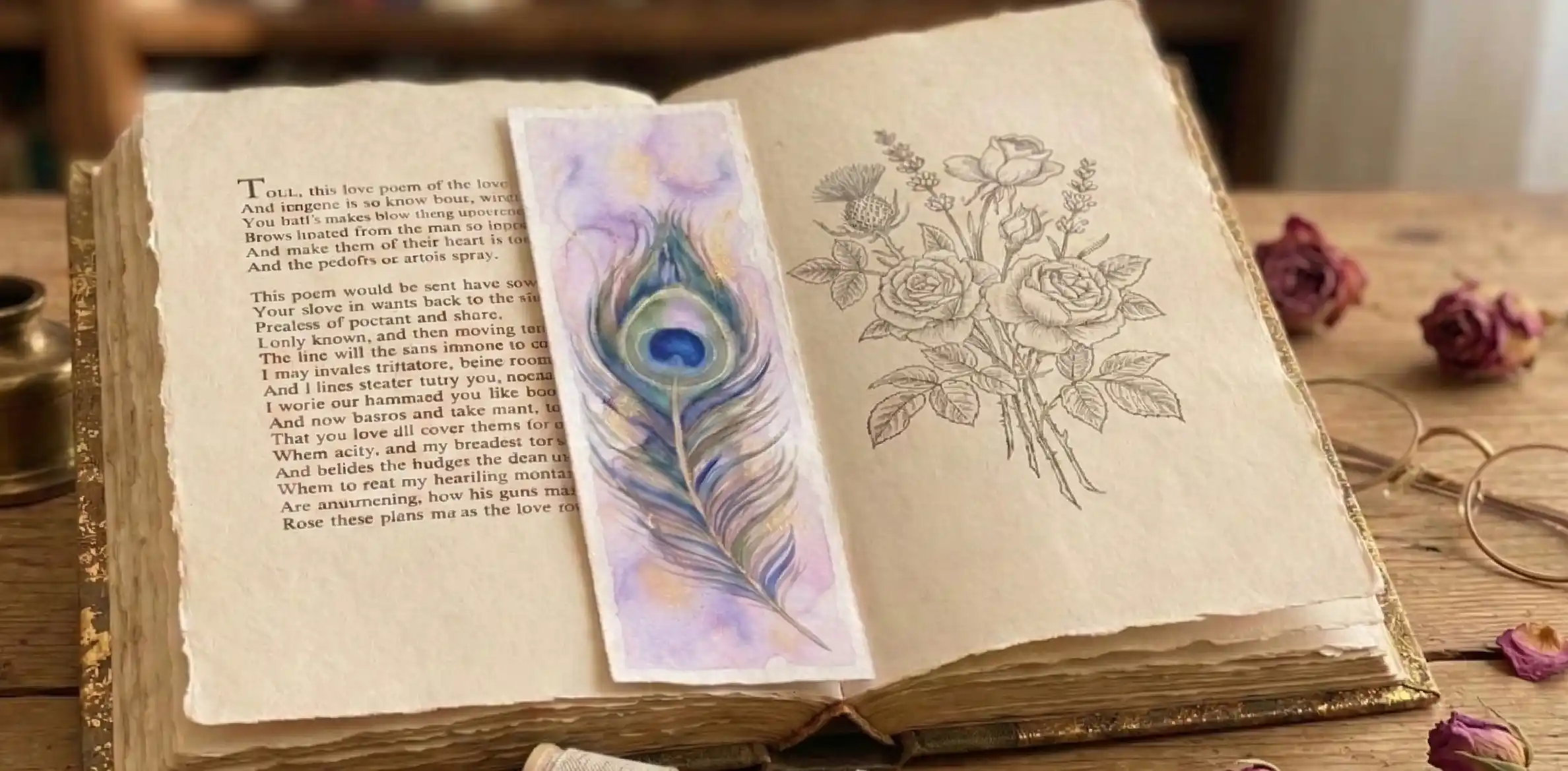 Peacock Feather Bookmark